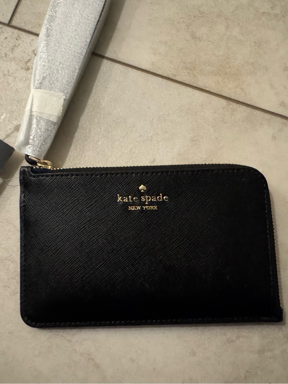 Kate Spade Black Zip Card Holder Wallet Clutch NWT